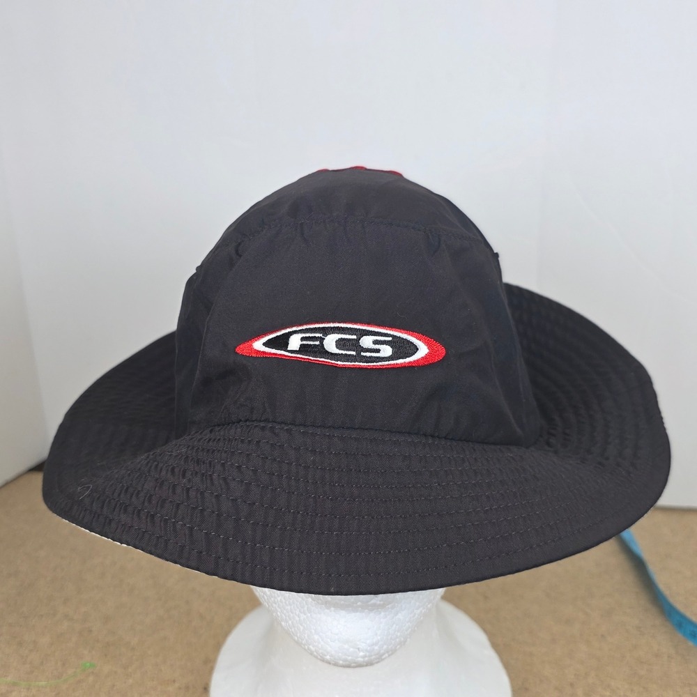 FCS Surf Bucket Hat Black Grey Camo Underbrim Embroidered Logo L/XL Mens